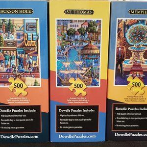 Five Brand New 500 Piece Dowdle Puzzles